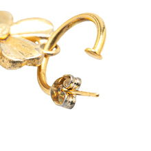 Chanel | Pre-Owned Gold Plated Clover Hoop Push Back Earrings | Gold