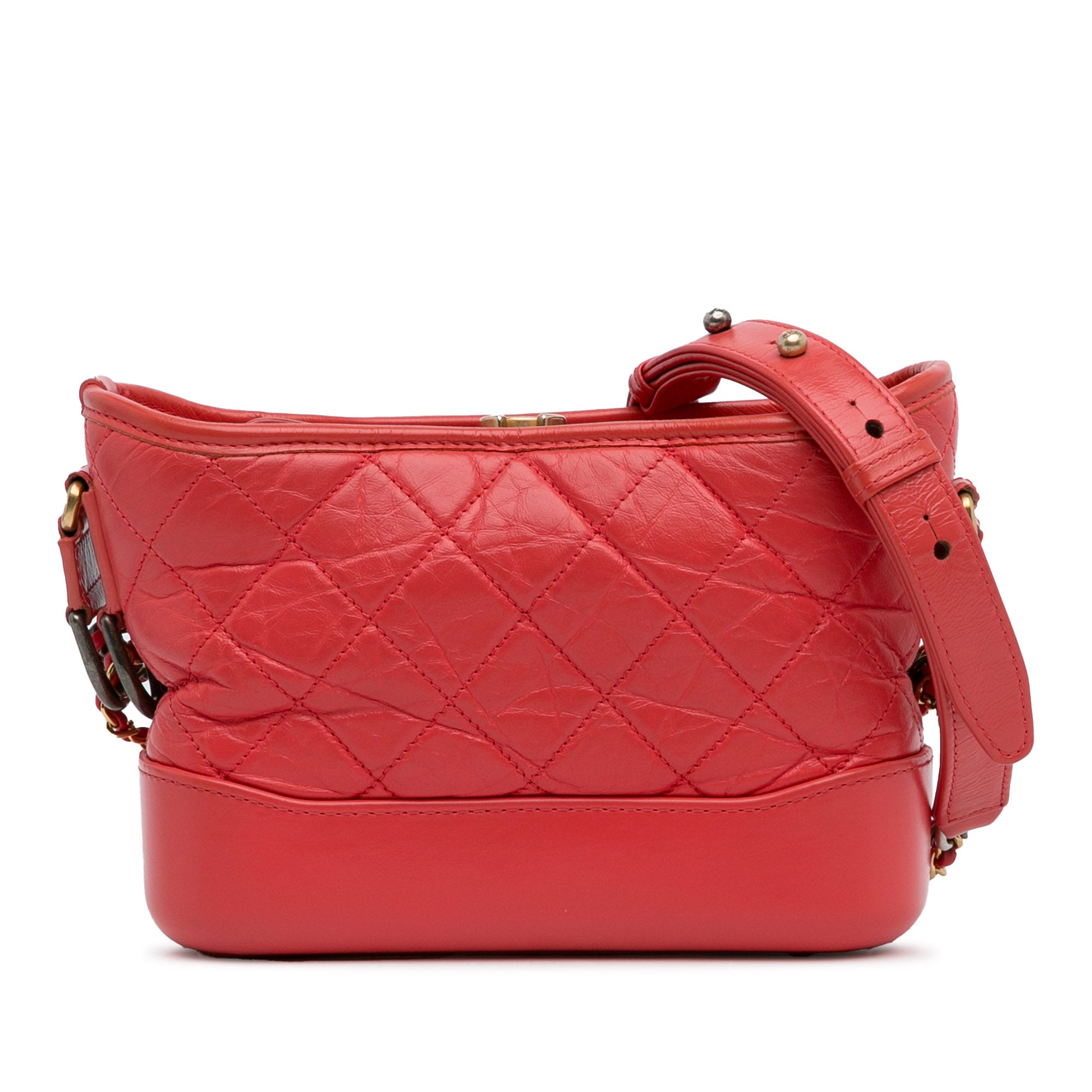Chanel | Pre-Owned Small Chevron Lambskin Gabrielle Crossbody - I | Red
