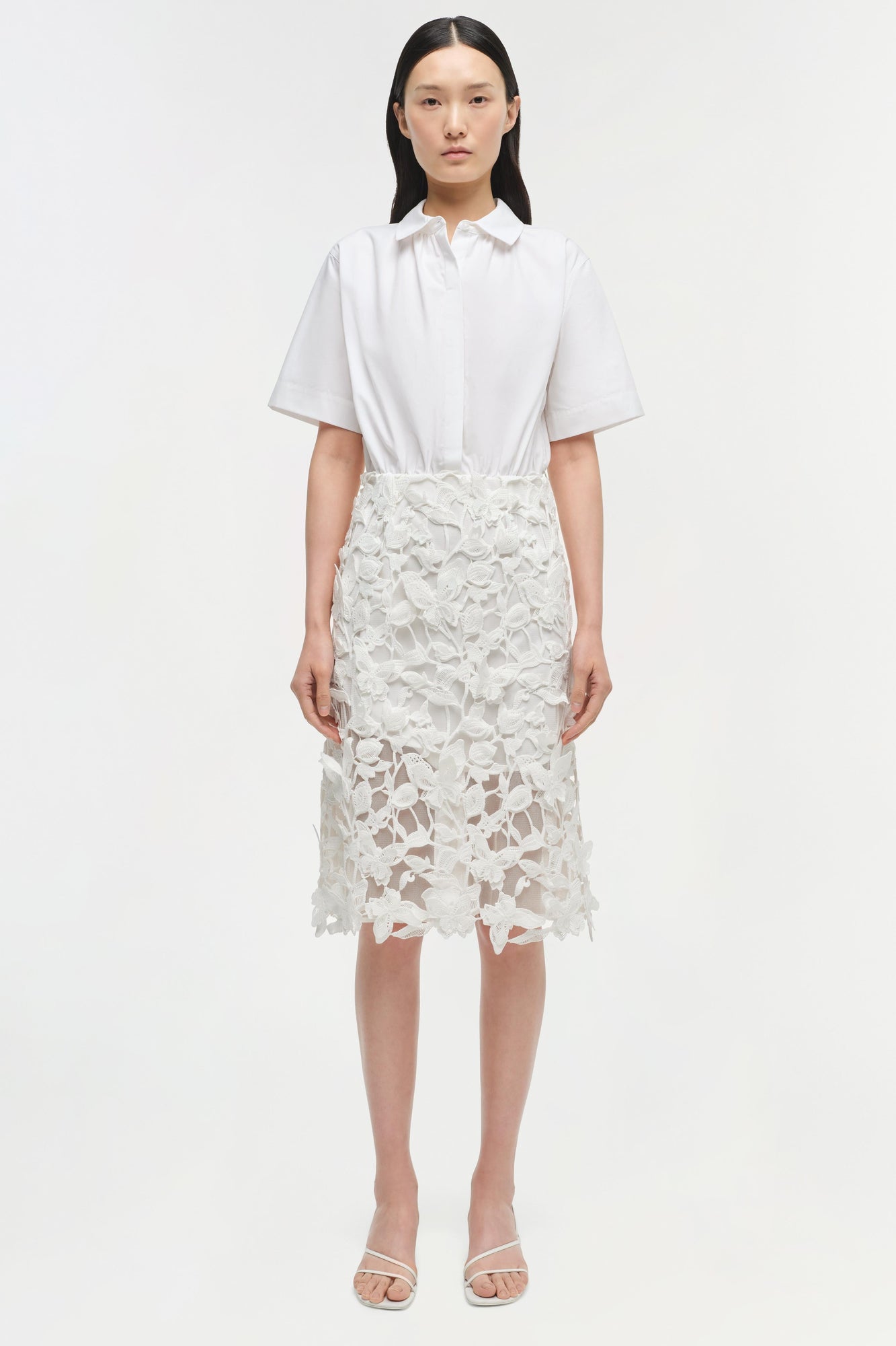 Womens | Colette Applique Midi Dress | White