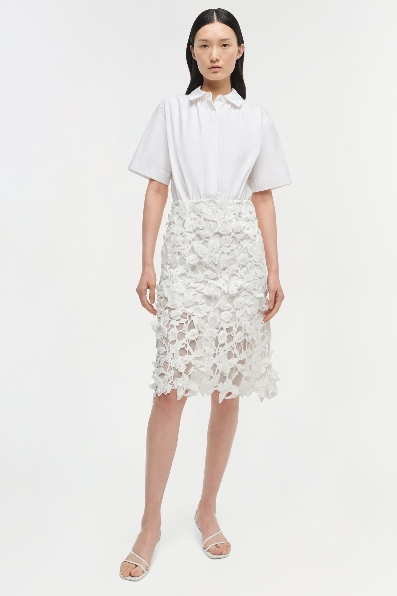 Womens | Colette Applique Midi Dress | White