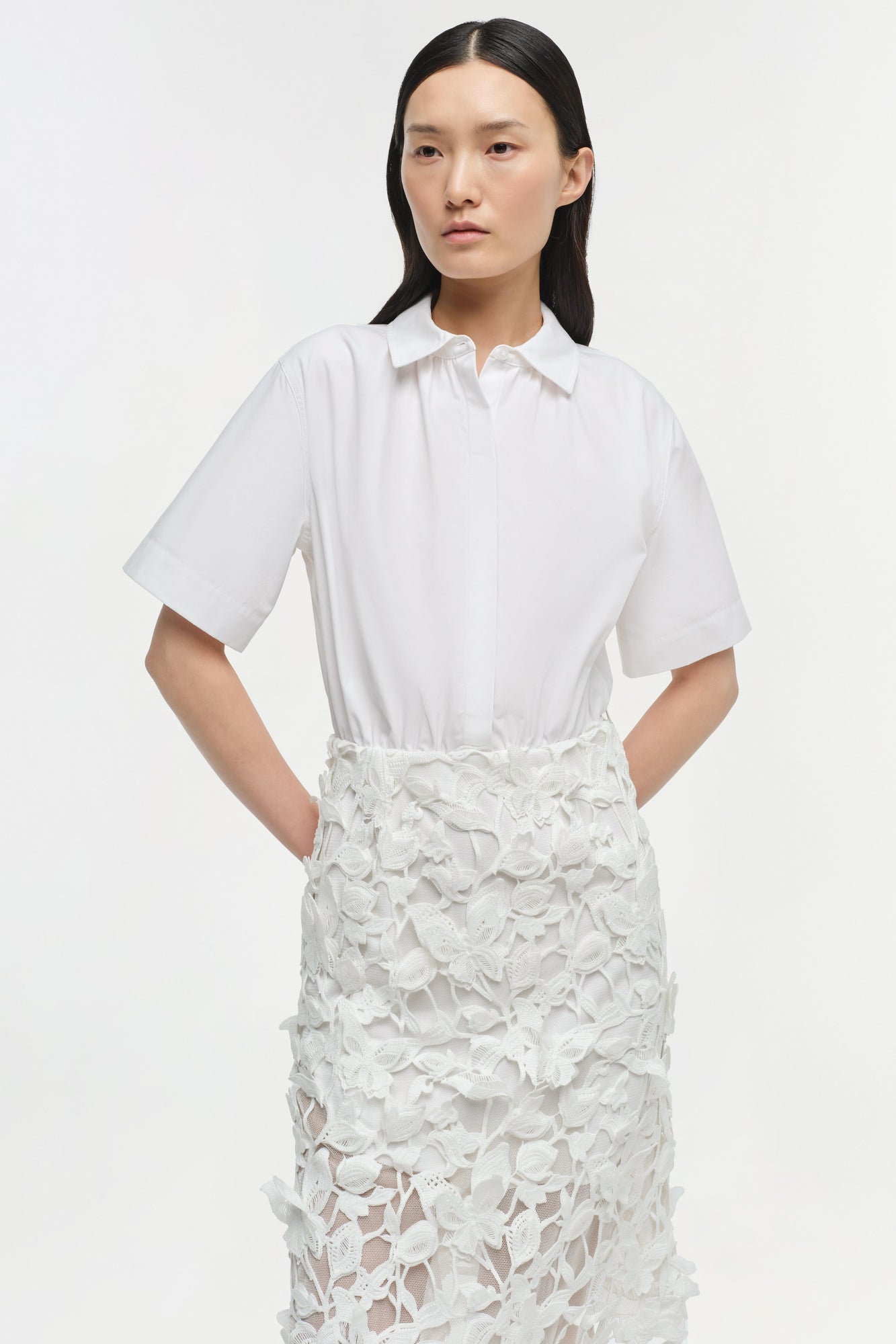 Womens | Colette Applique Midi Dress | White