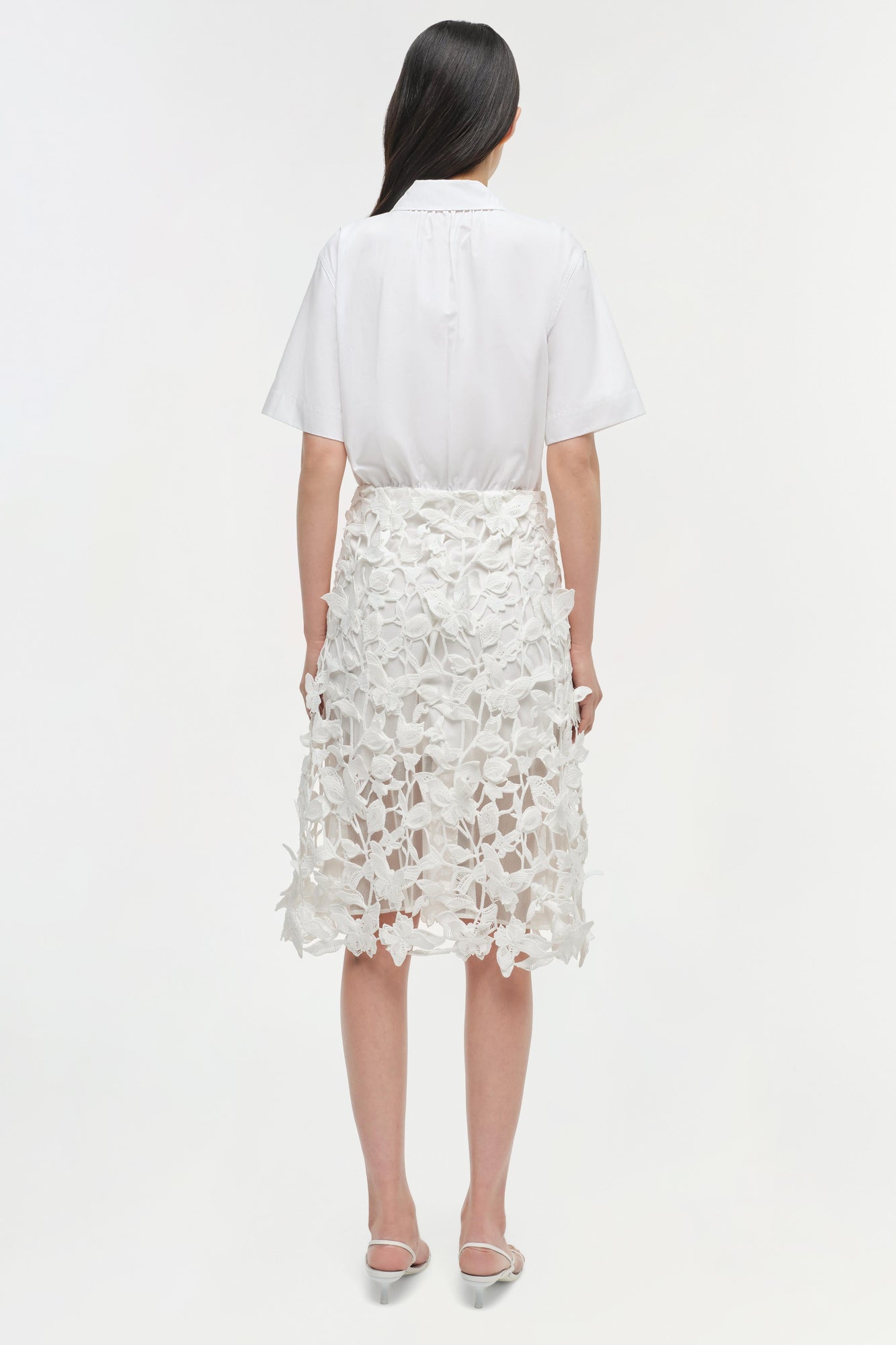 Womens | Colette Applique Midi Dress | White