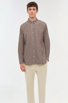 Mens | Hendrix Shirt | Chocolate Stripe