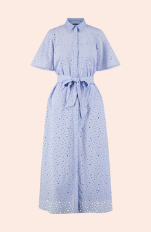 Polka Dot Eyelet Shirt Dress | Cloud