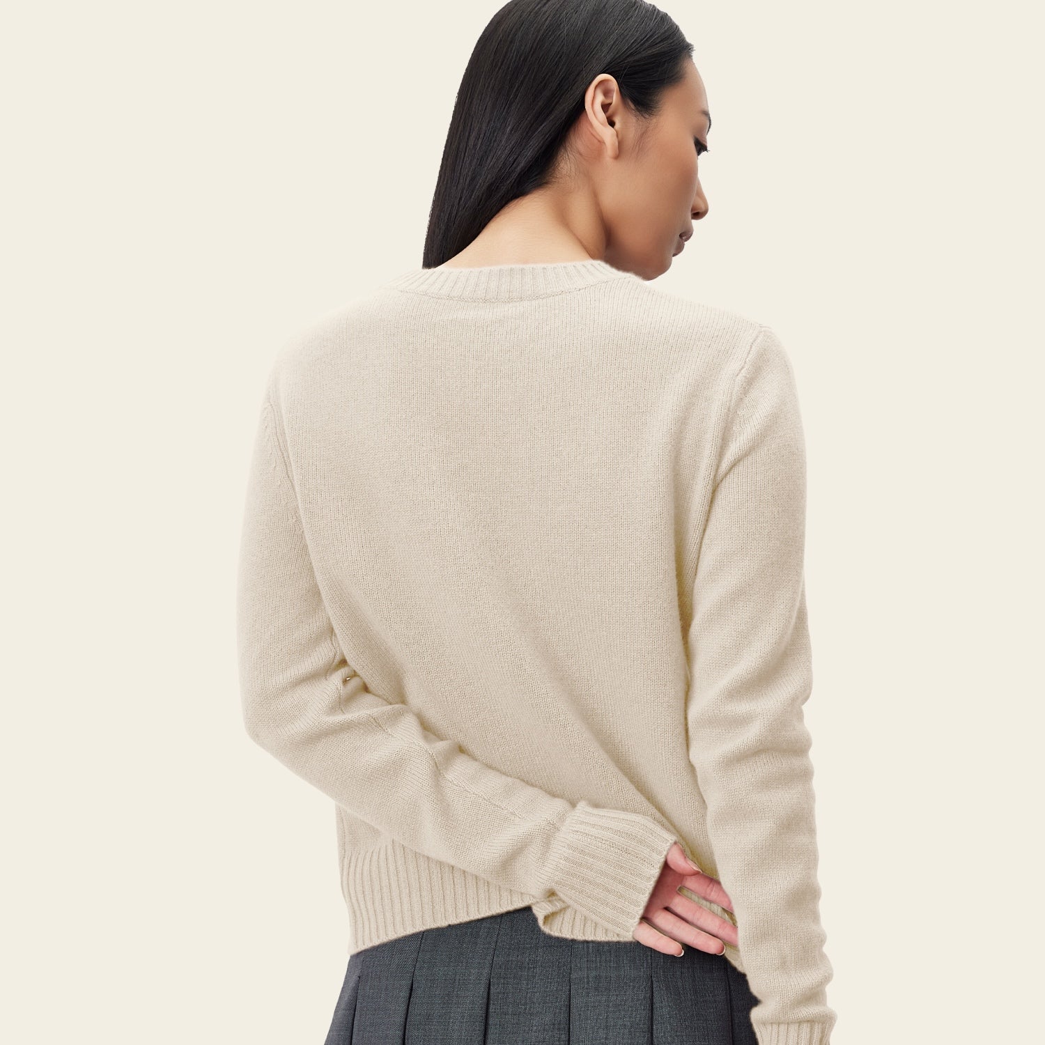 Womens | Mila Cashmere Boxy Crop Sweater | Ivory