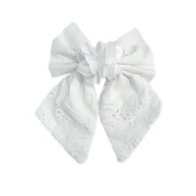 Blanca White Cotton Hair Bow | White