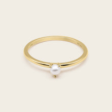 Womens | 14K Solid Yellow Gold | Pearl Slim Stacker Ring | Freshwater Pearls