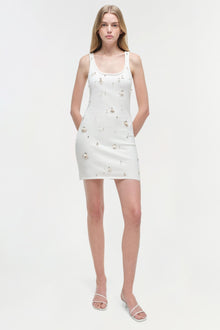Womens | Rue Embellished Knit Mini Dress | Ivory
