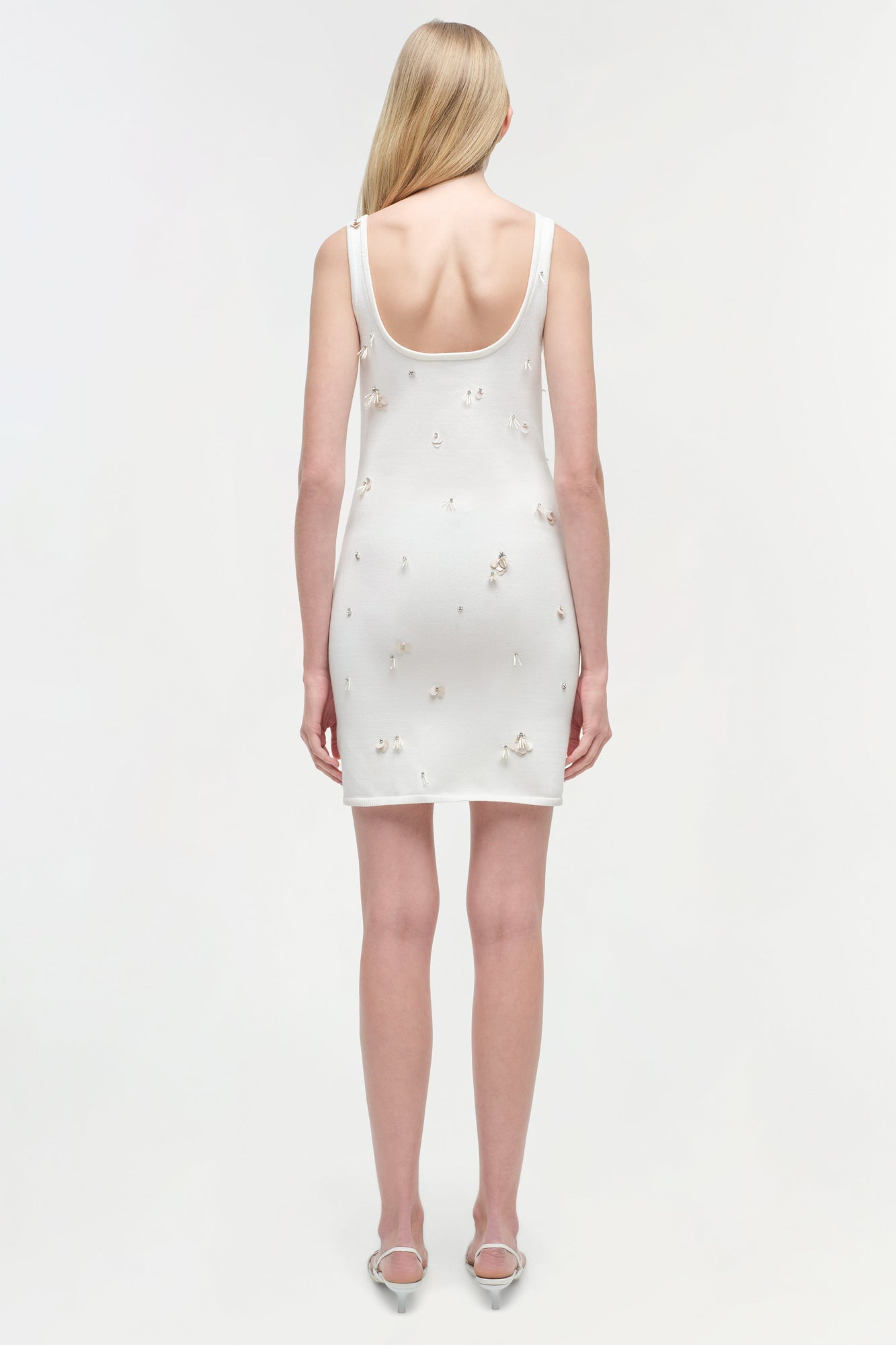 Womens | Rue Embellished Knit Mini Dress | Ivory