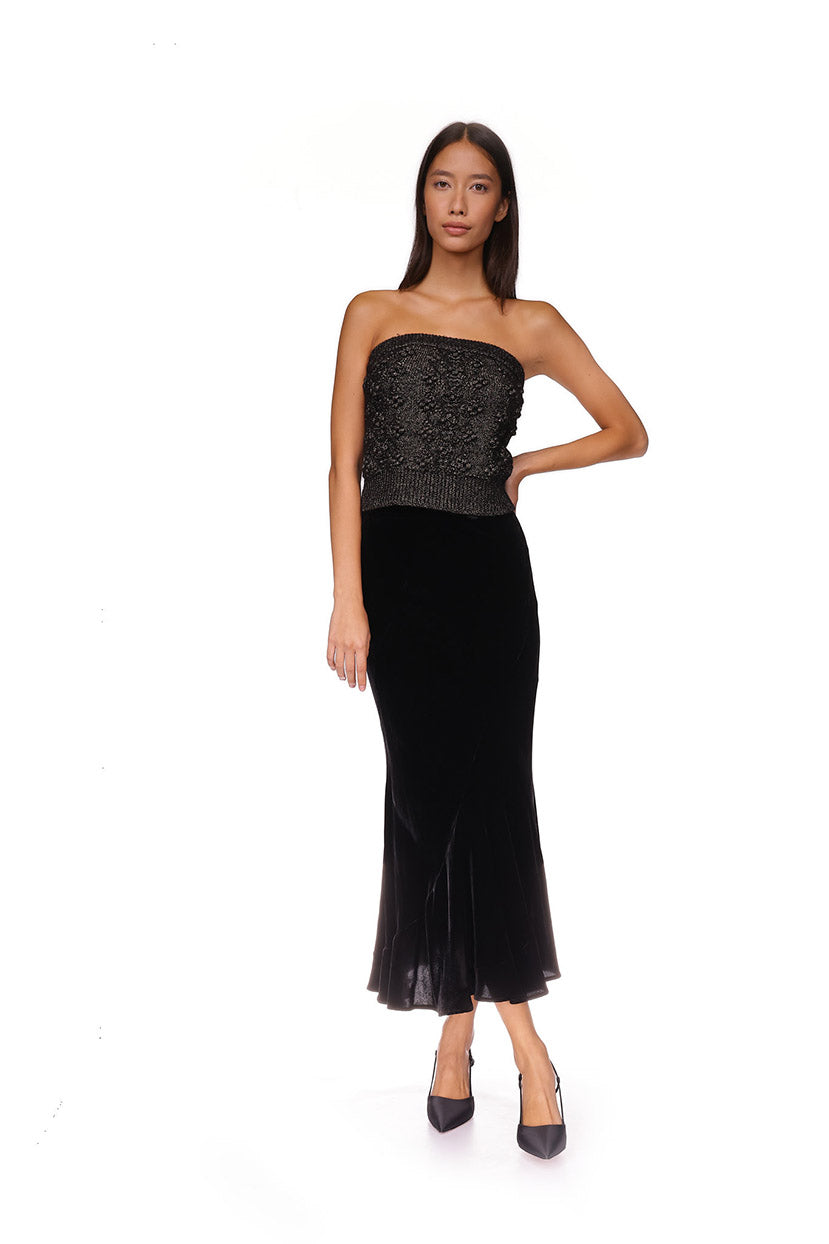Amabella Top | Black w/ Gold Lurex