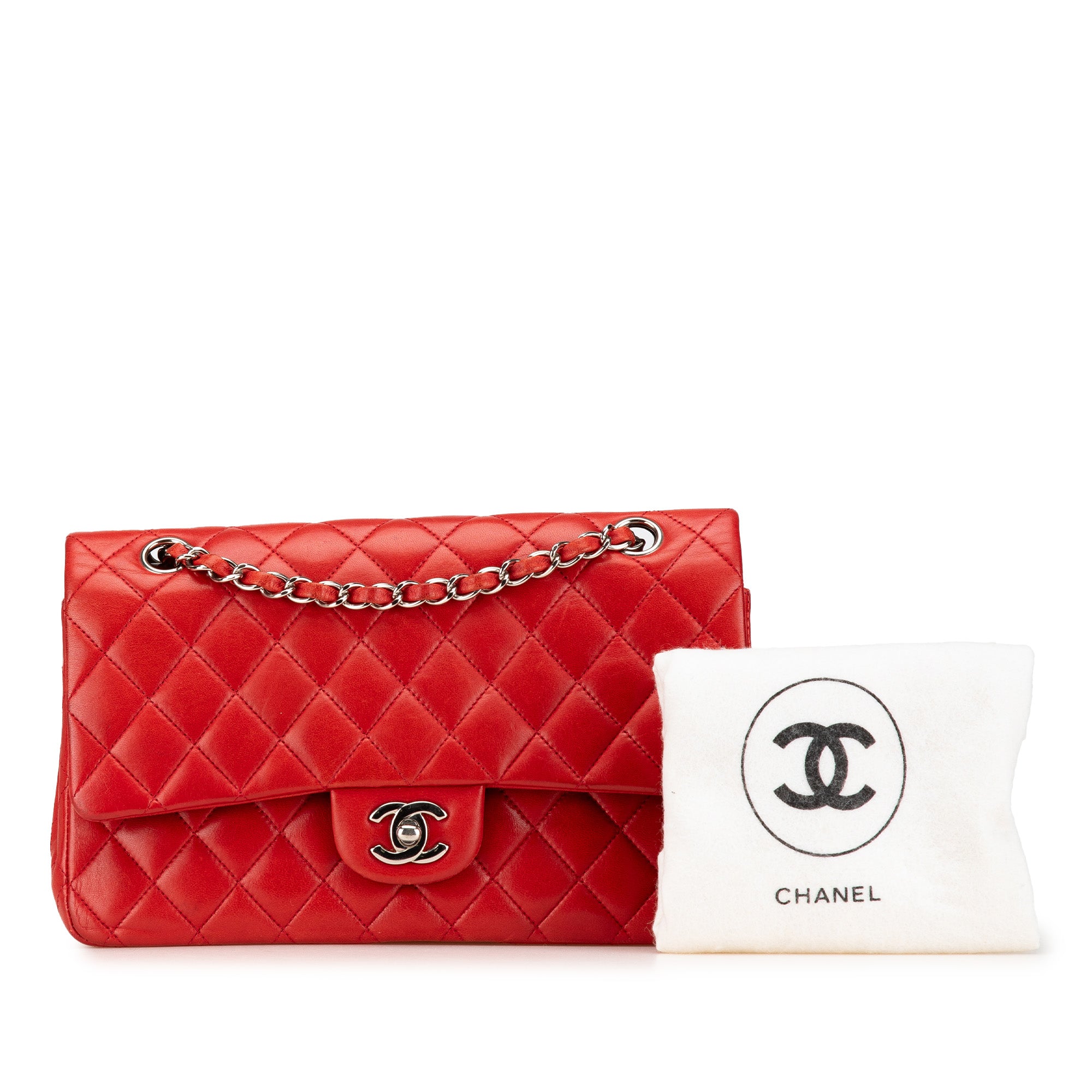 Chanel | Pre-Owned Medium Classic Lambskin Double Flap - I | Red