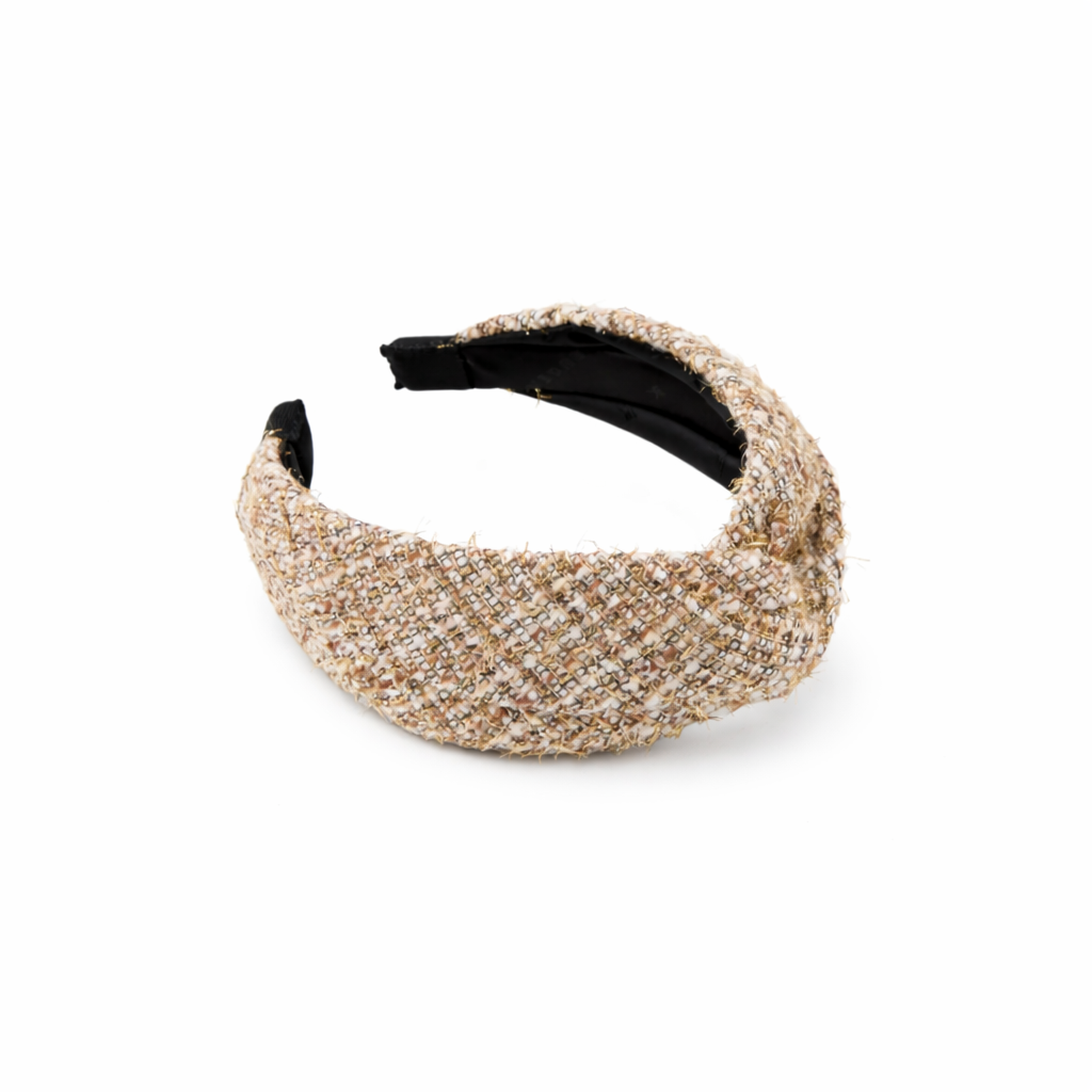Trish Tweed Headband | Camel/Gold