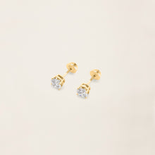 Womens | 18K Solid Yellow Gold | Dalton Solitaire Studs | 0.5 CTW Diamonds