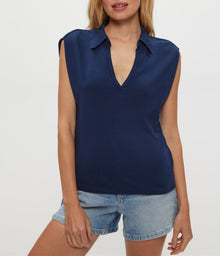 Faye Power Shoulder Polo | Nocturnal