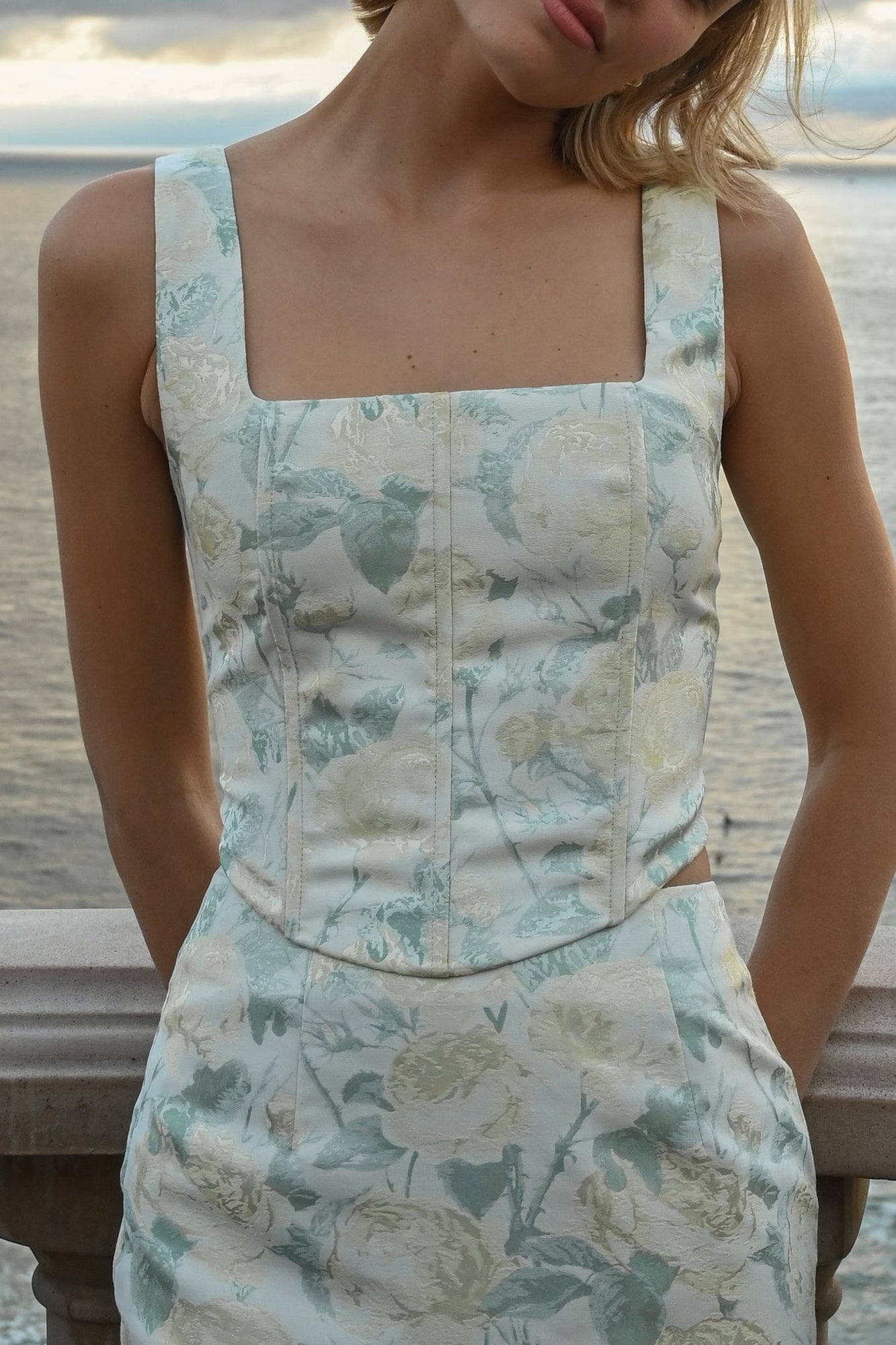 Andie Corset Top | Sage Floral