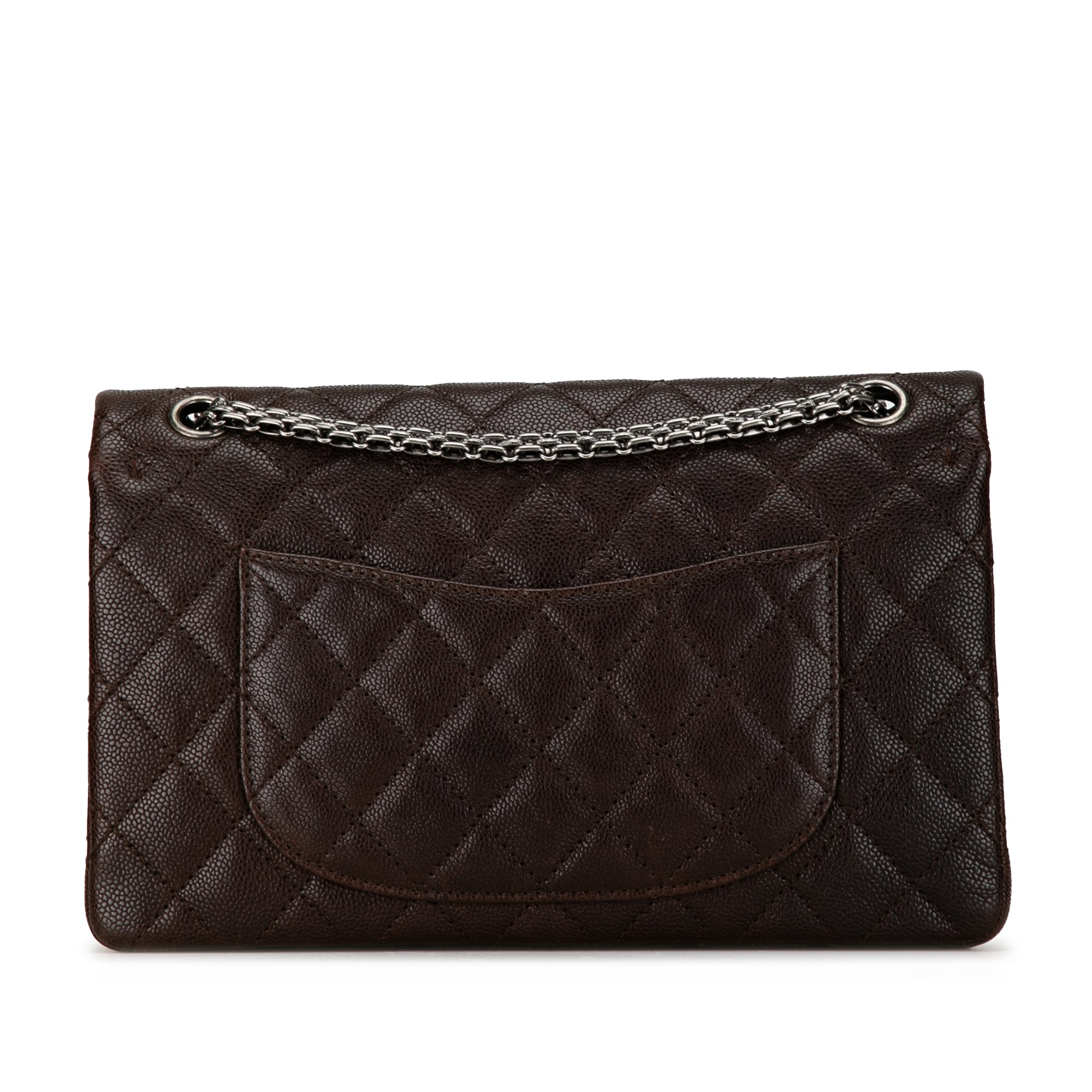 Chanel | Pre-Owned Caviar and Iridescent Calfskin Reissue 2.55 Double Flap 226 | Brown/Dark BrownGray