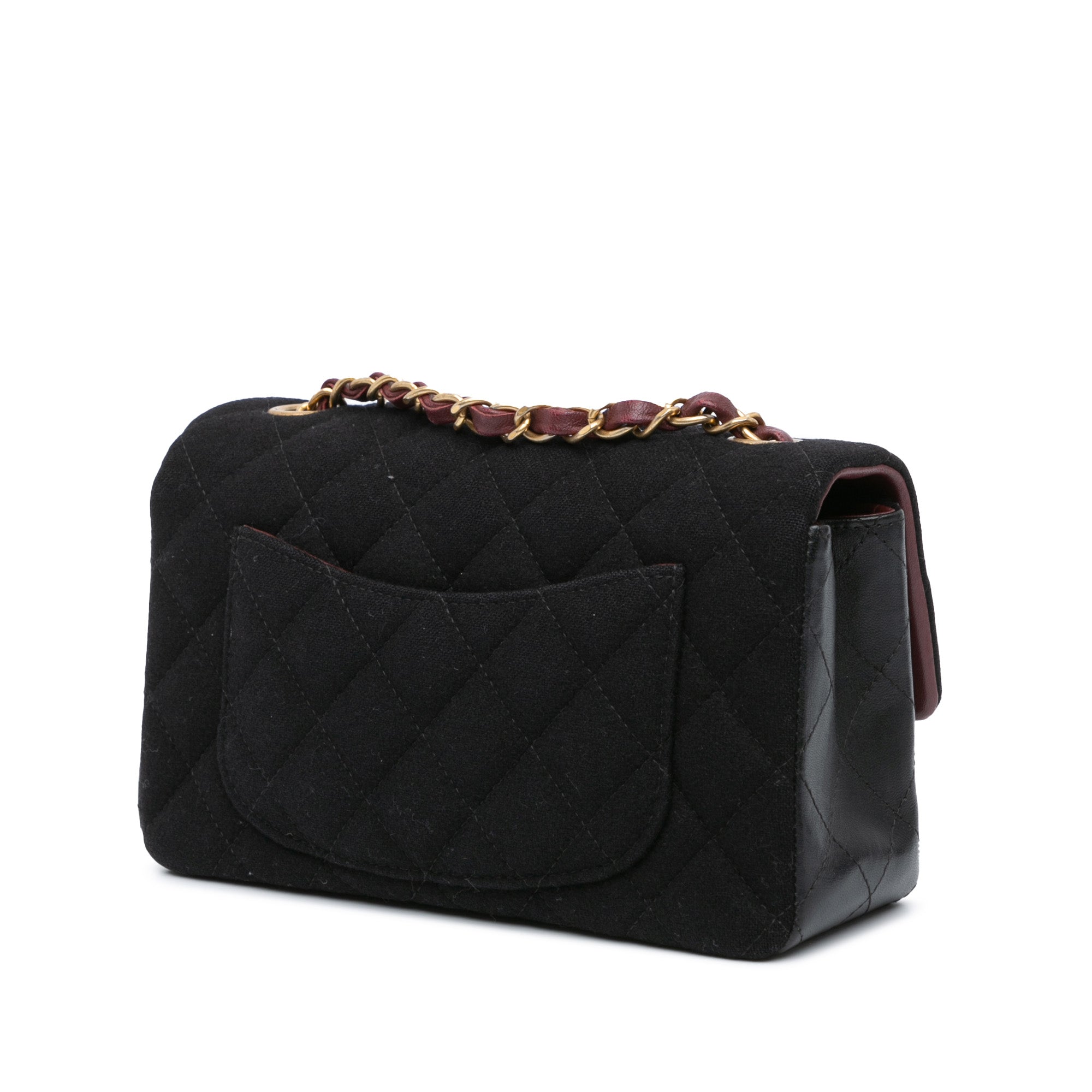 Chanel | Pre-Owned Paris Hamburg Mini Rectangular Classic Wool Coco Sailor Charms Double Flap | Black