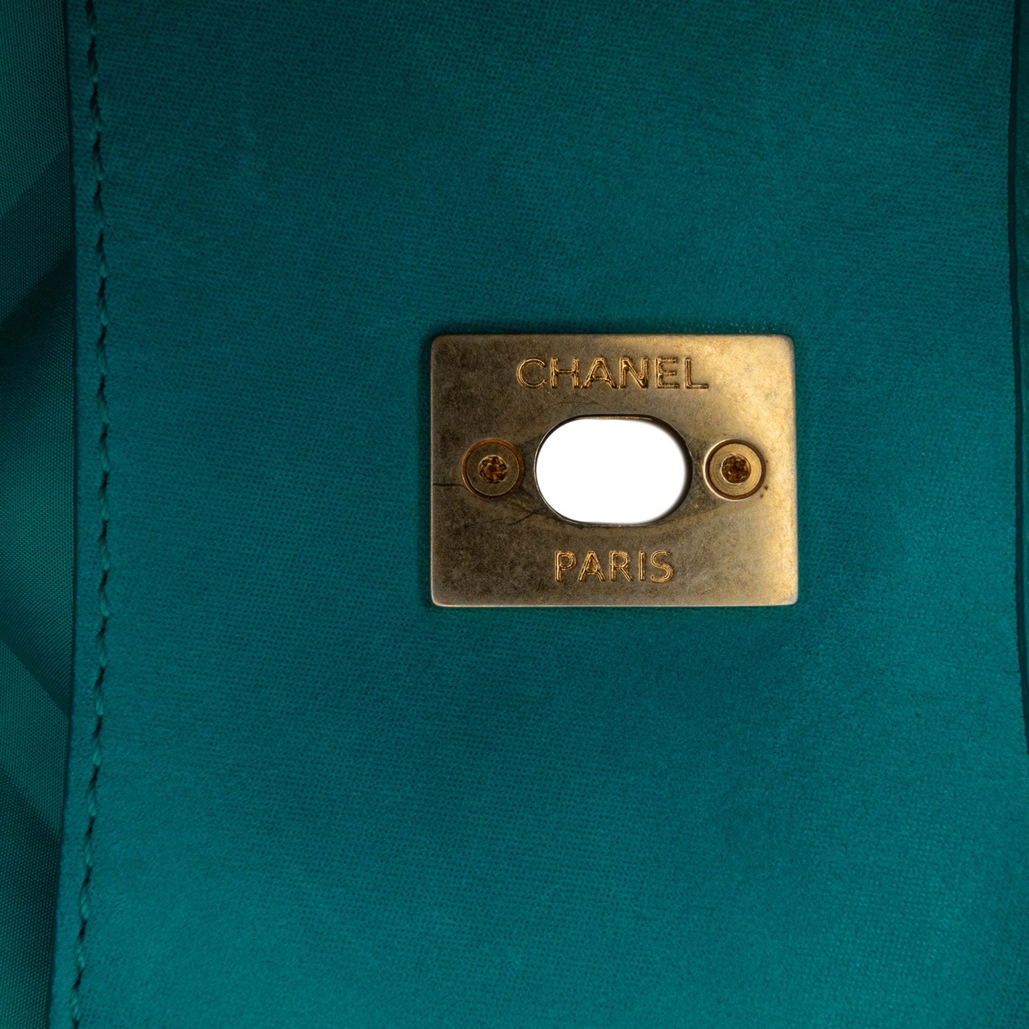 Chanel | Pre-Owned Small Iridescent Calfskin Chesterfield Flap | Blue/Turquoise