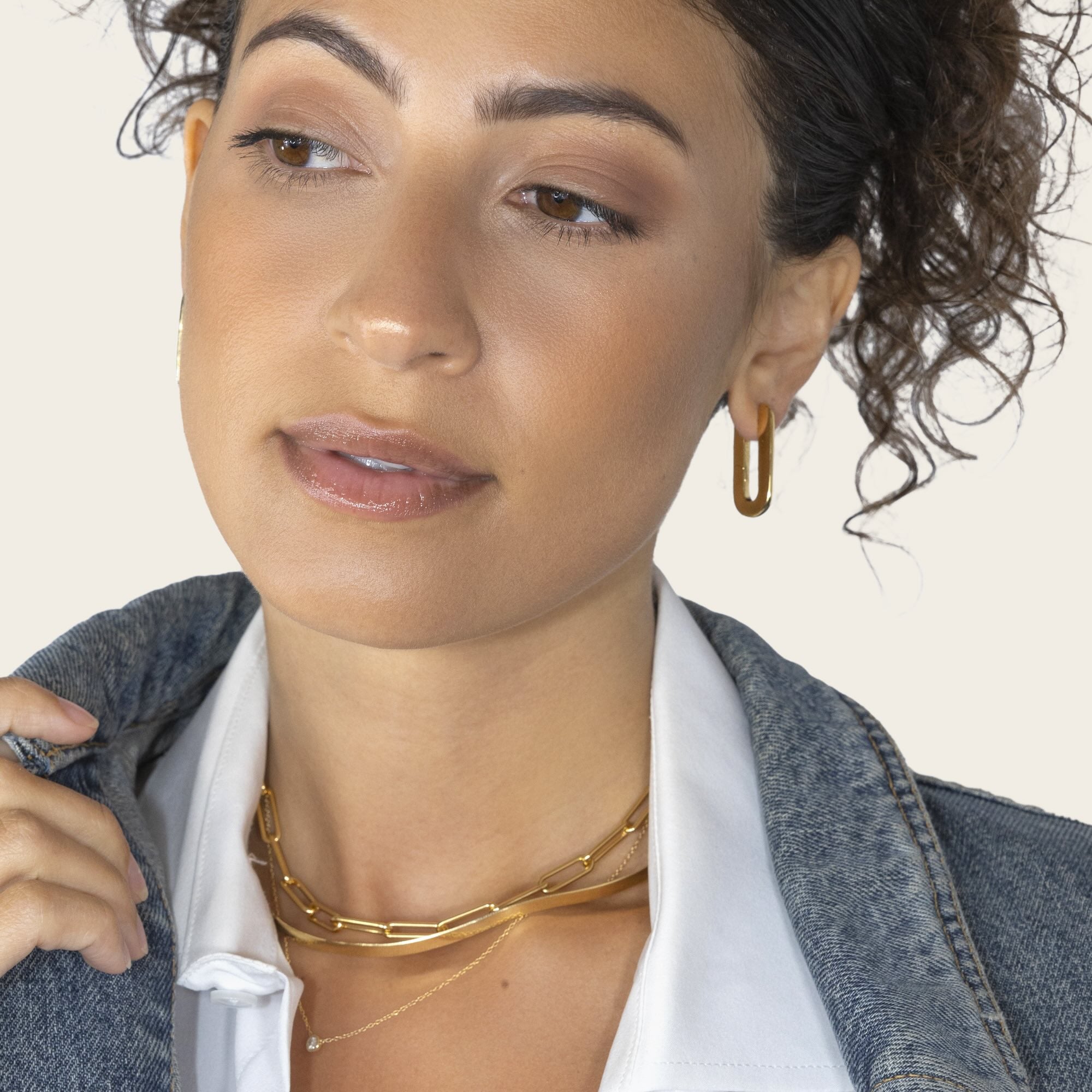 Womens | Paperclip Hoops | 18K Gold Vermeil