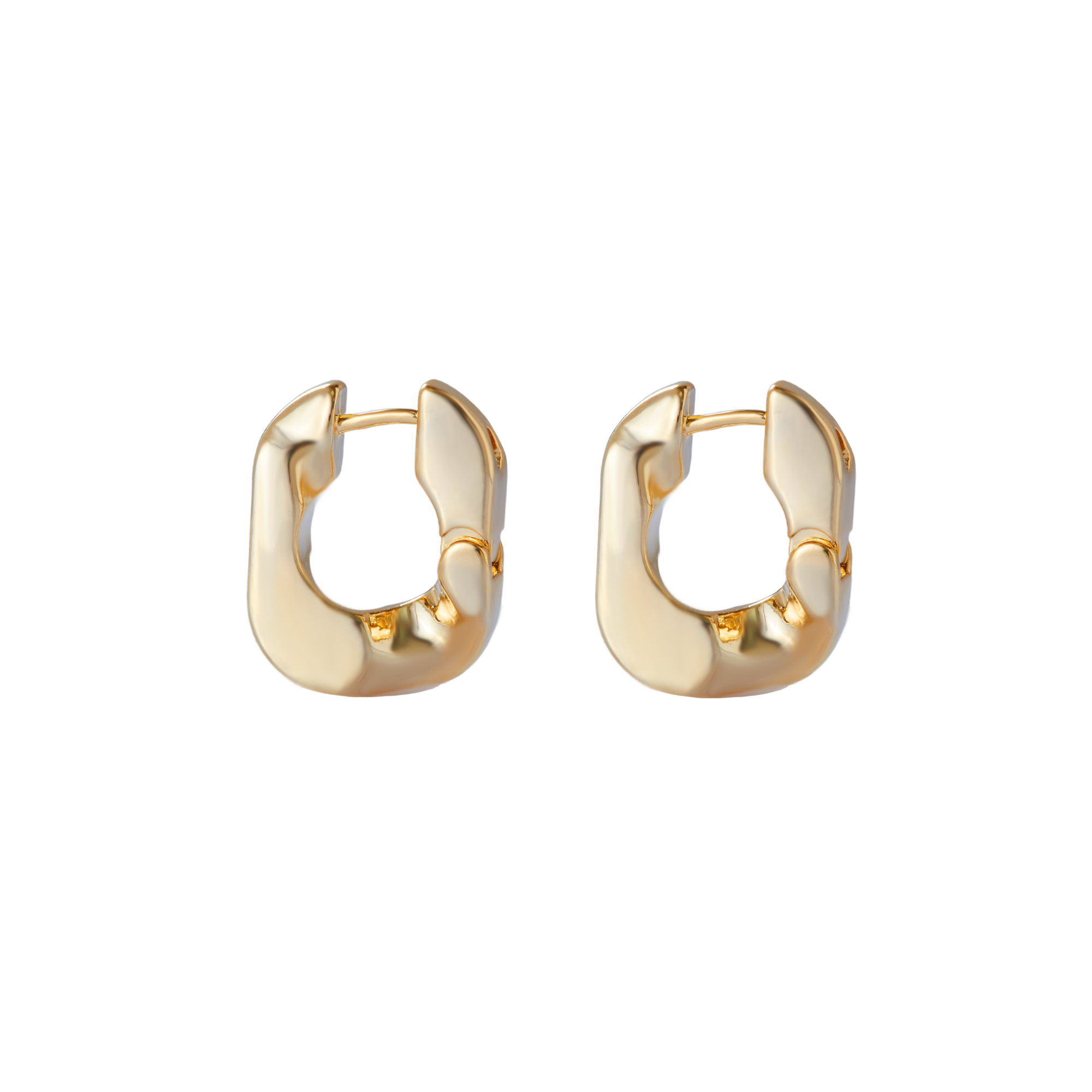 The Curb Chain Box Hoop | 18K Yellow Gold-Plated