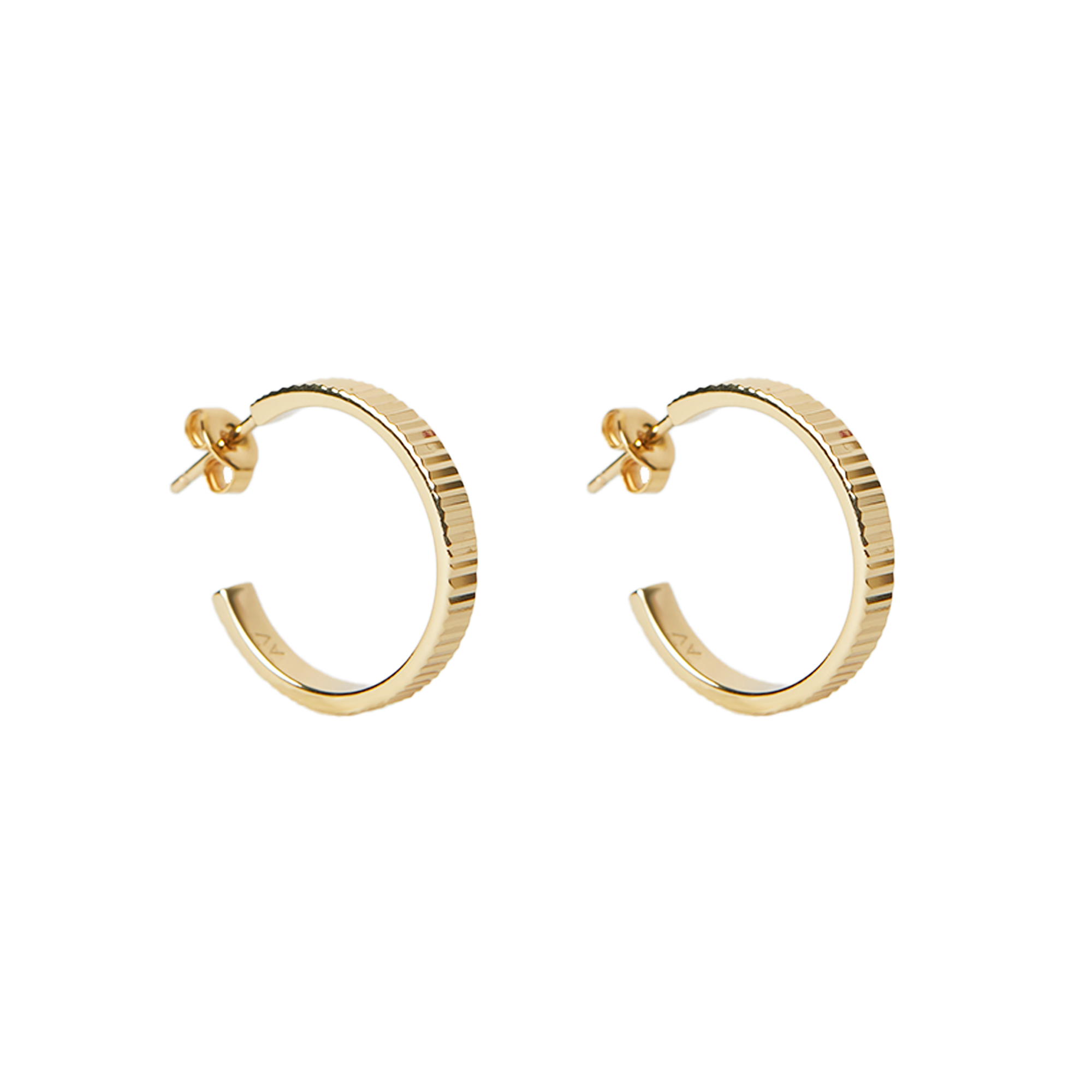 The Diamond Cut Post Hoop | 18K Yellow Gold-Plated
