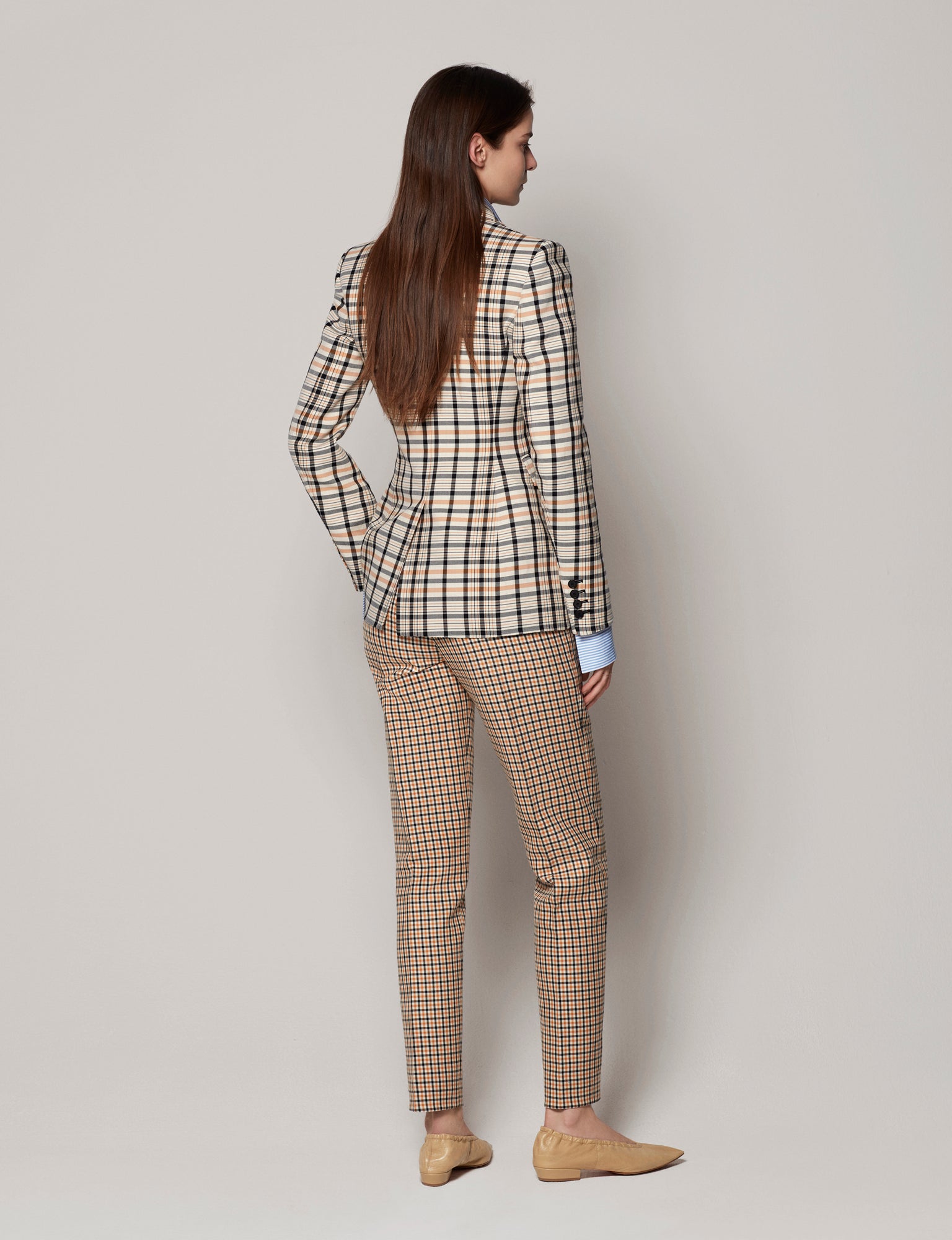 Women | Seamed Waist Jacket | Tan Multi