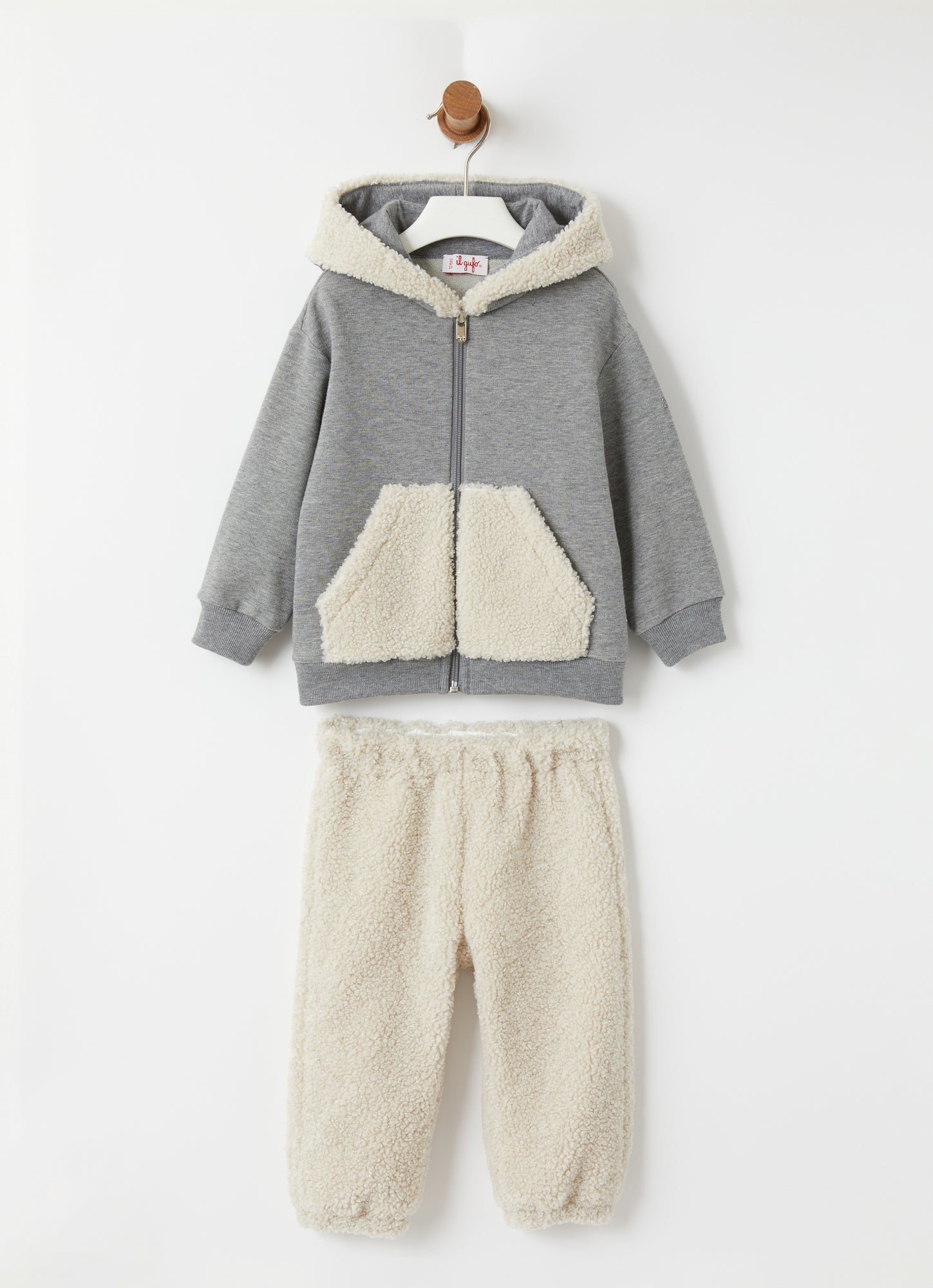 Squirrel Hood Outfit | Grey/Natural