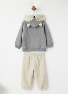 Squirrel Hood Outfit | Grey/Natural