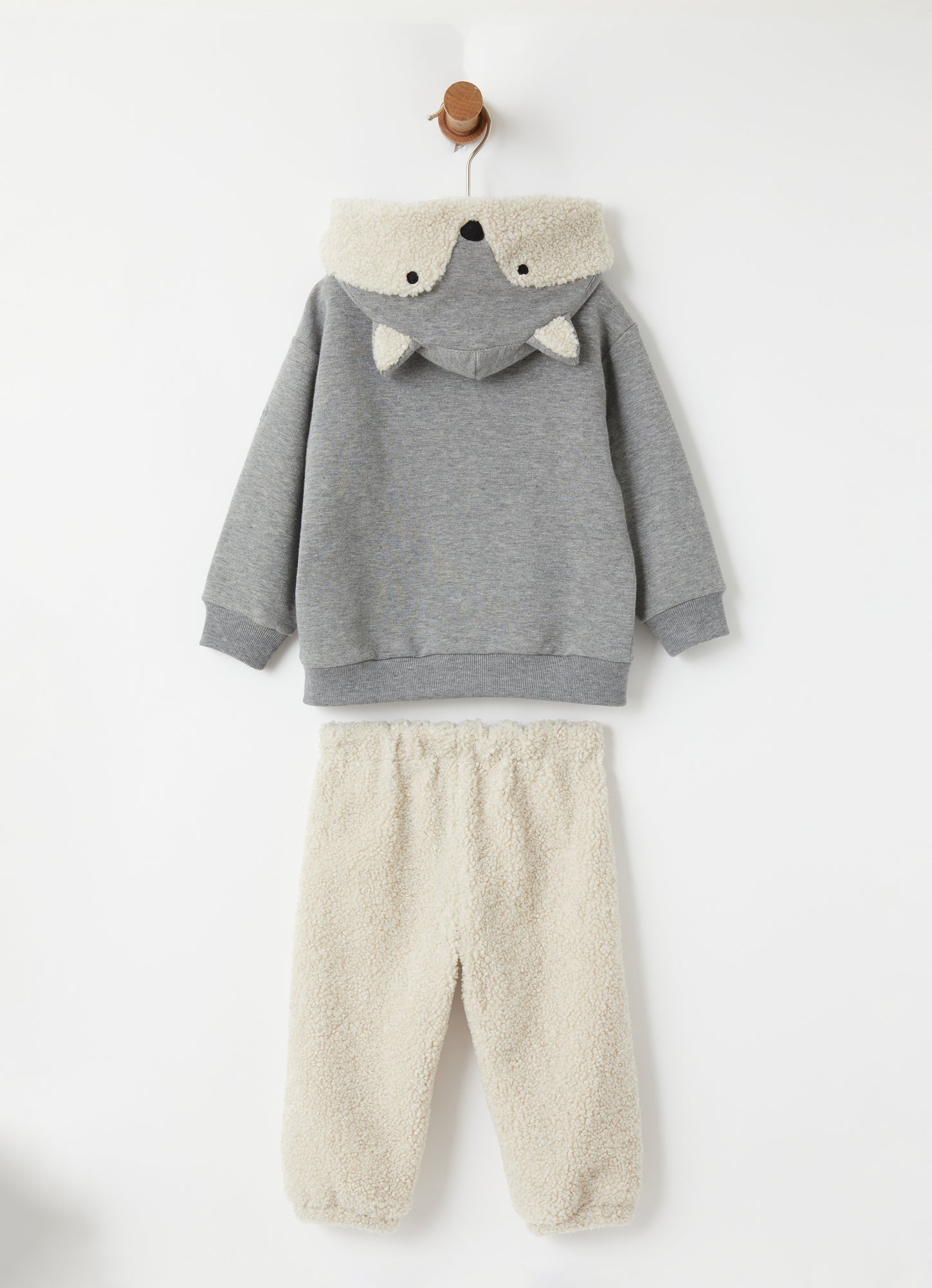 Squirrel Hood Outfit | Grey/Natural