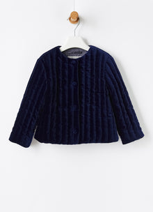 Mid Velvet Jacket | Night Blue