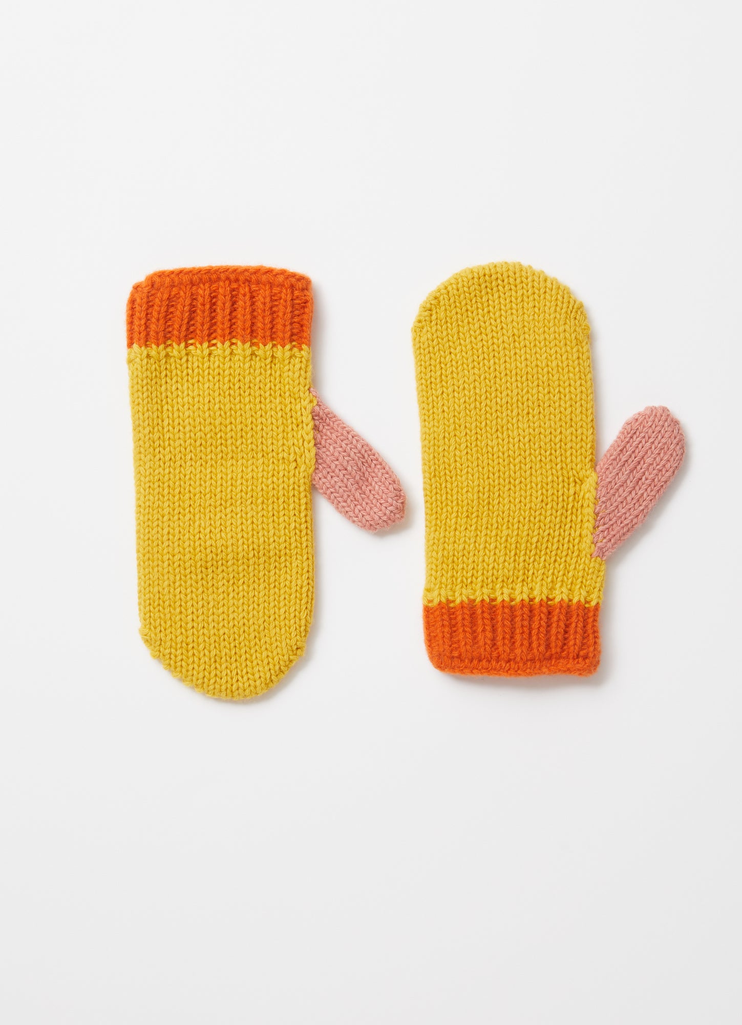 MulticolouMerino Wool Mittens | Gold/Curcuma