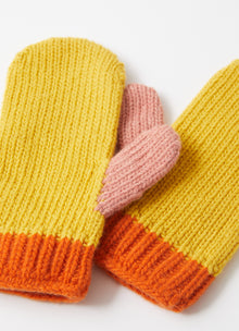 MulticolouMerino Wool Mittens | Gold/Curcuma