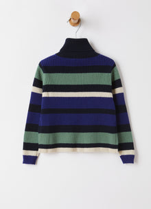 MultiColor Stripe Turtleneck Sweater | Bluette/Eucalipto