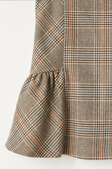 Sleeveless Check Technowool Dress | Coffee