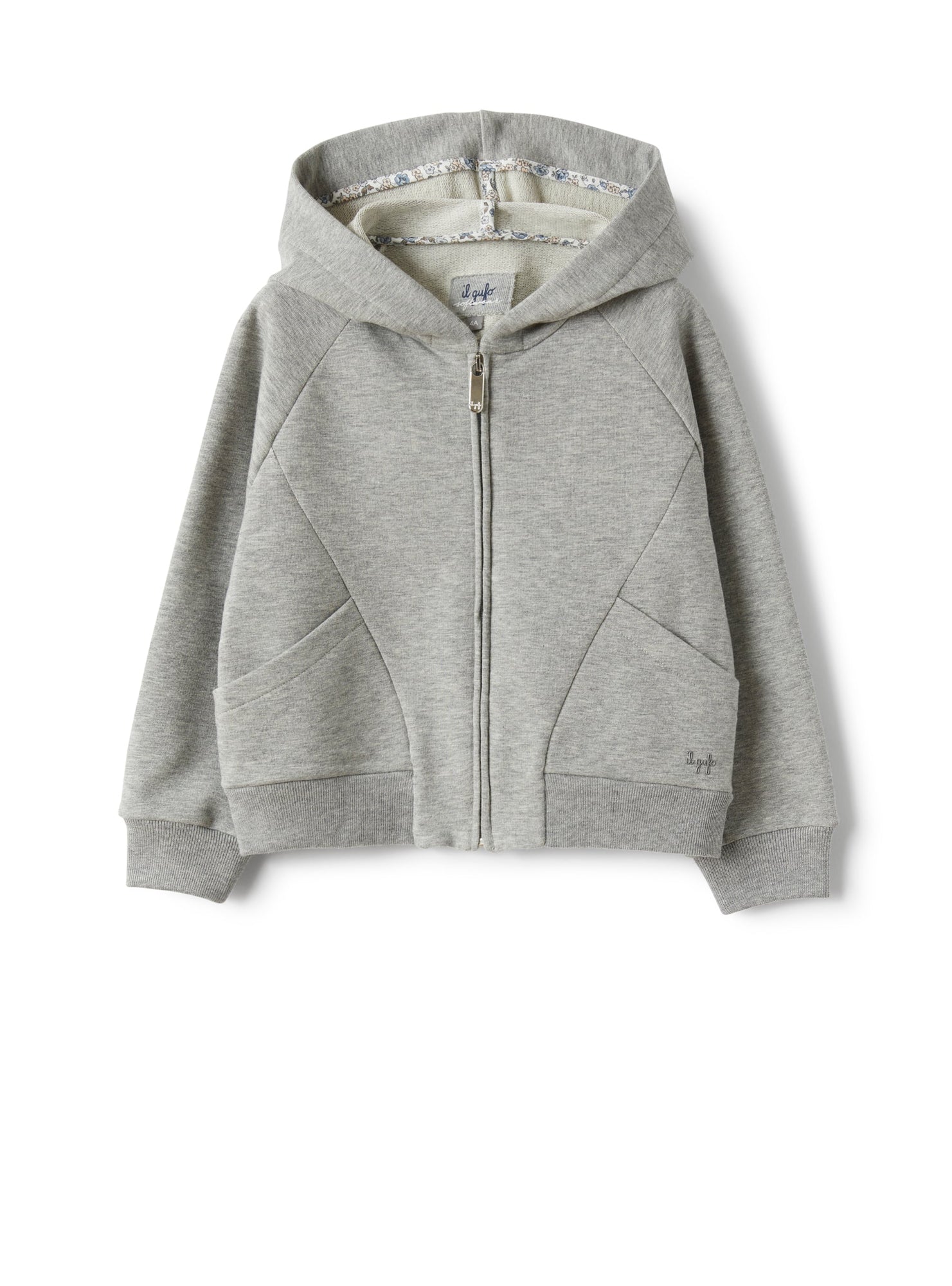 Stretchy Sweatshirt with Hood | Grigio/Mirtillo