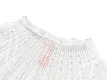 Bead Embellished Crop Knit Top | Grey