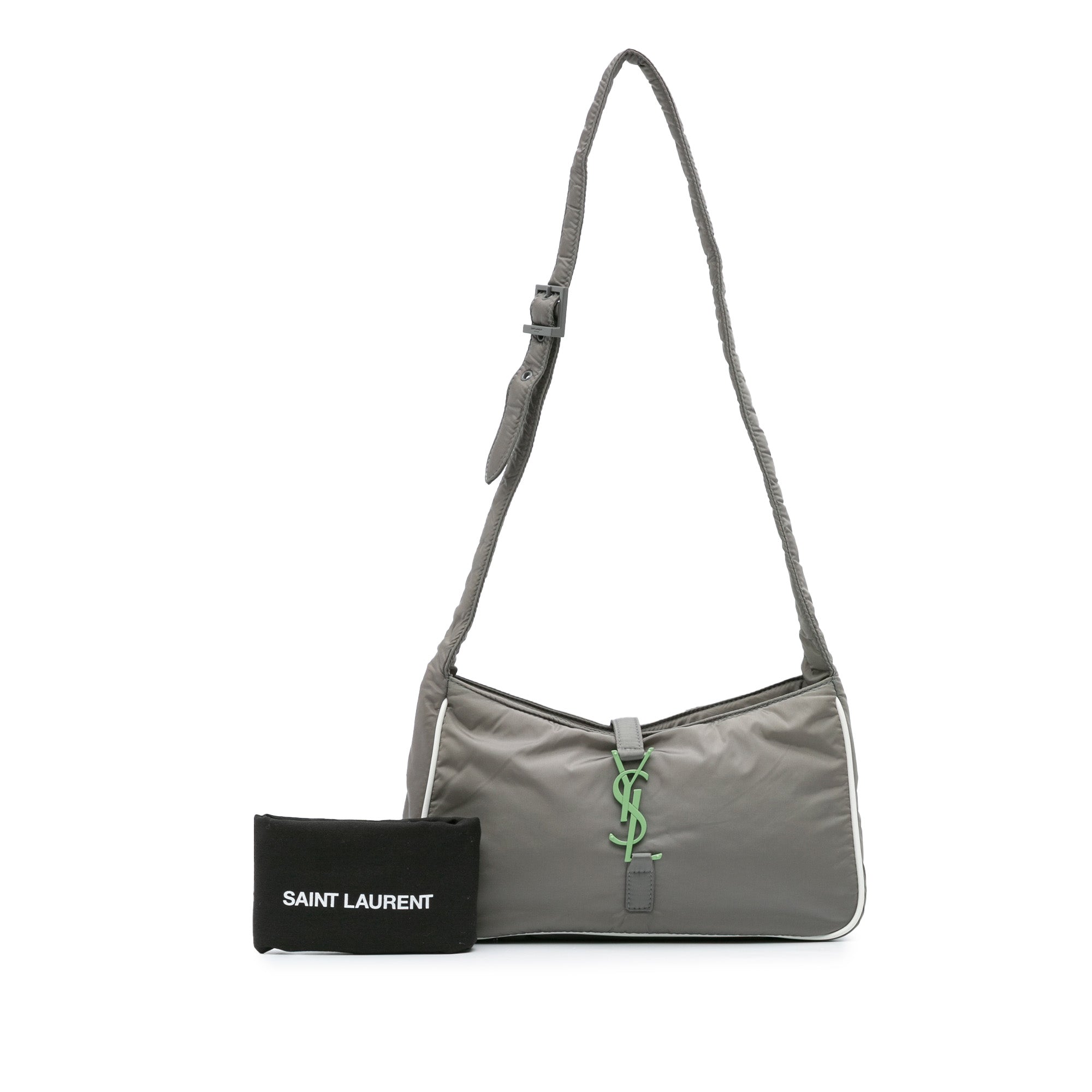 Saint Laurent | Pre-Owned Nylon Le 5 A 7 Shoulder Bag | Gray