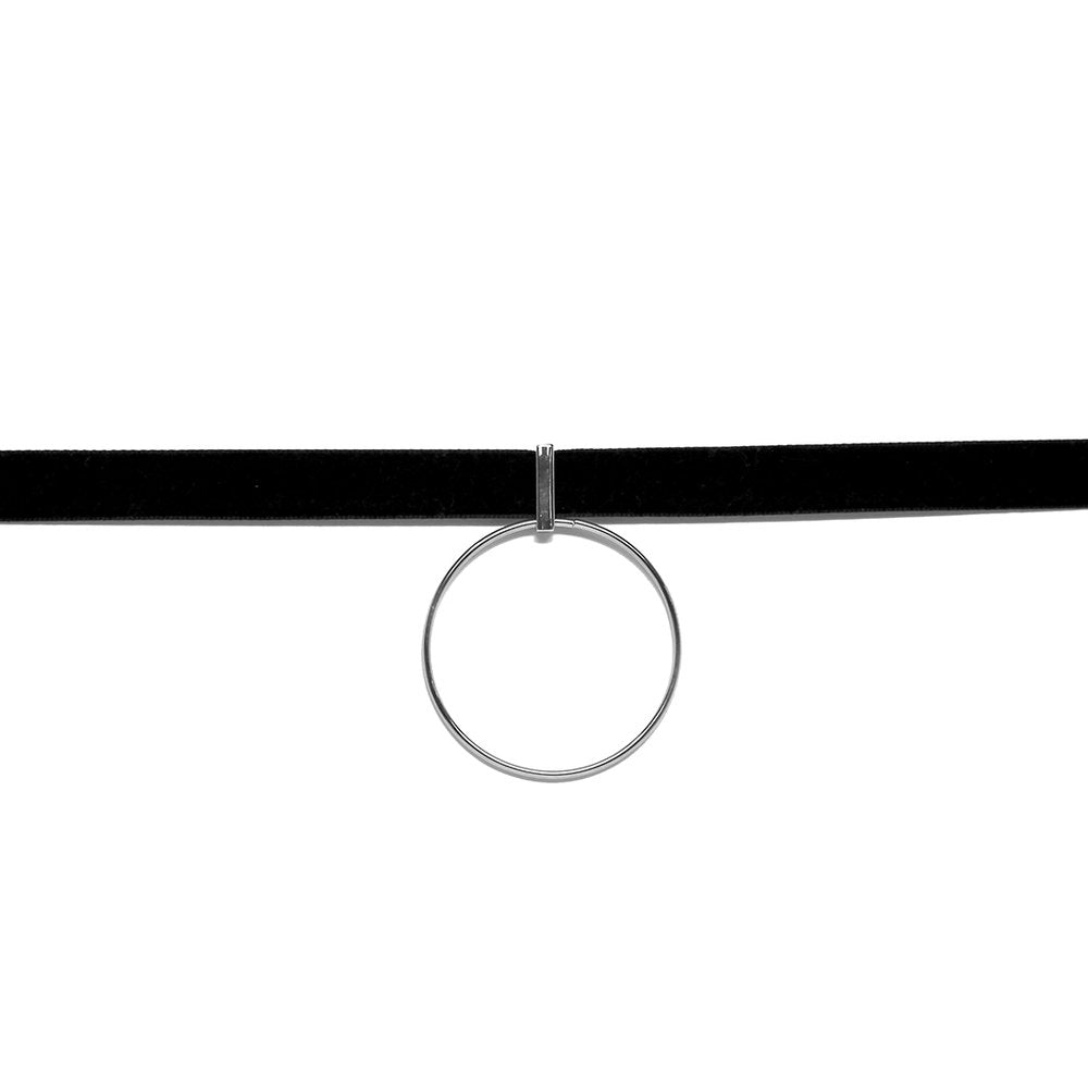 Drop Ring Choker | Rhodium-Plated Brass