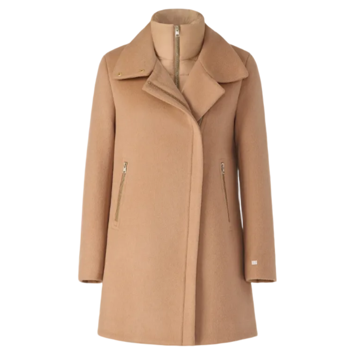 Abbi Coat With Bib In Wool | Teak
