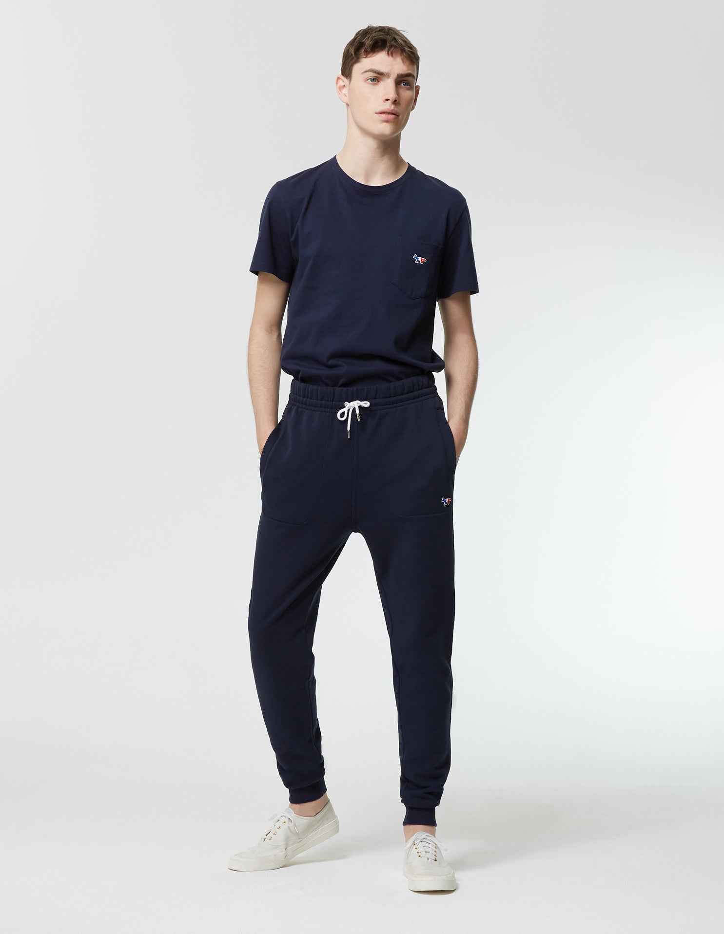 Mens | Tricolor Fox Patch Tee-Shirt - II | Navy