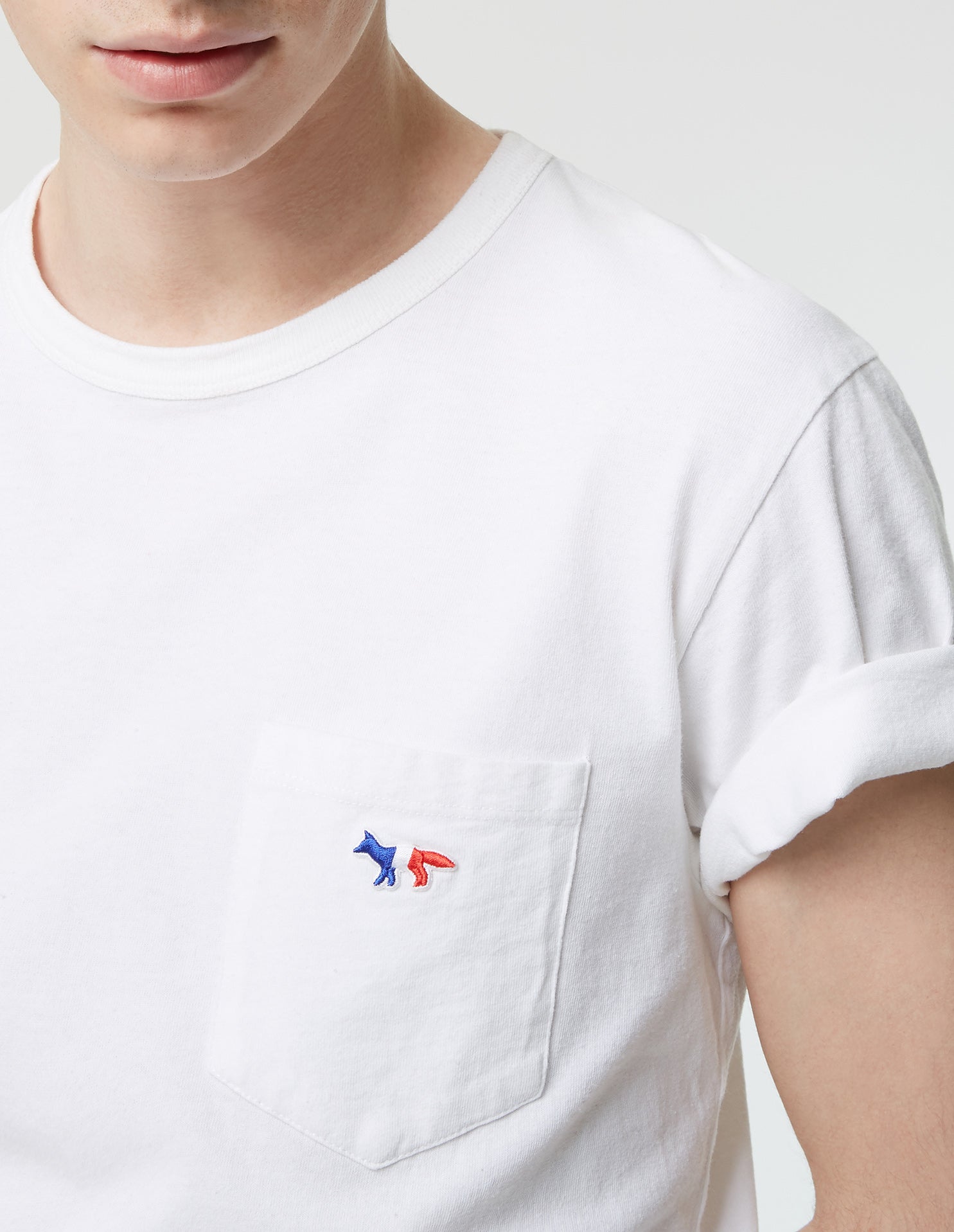 Mens | Tricolor Fox Patch Tee-Shirt | White