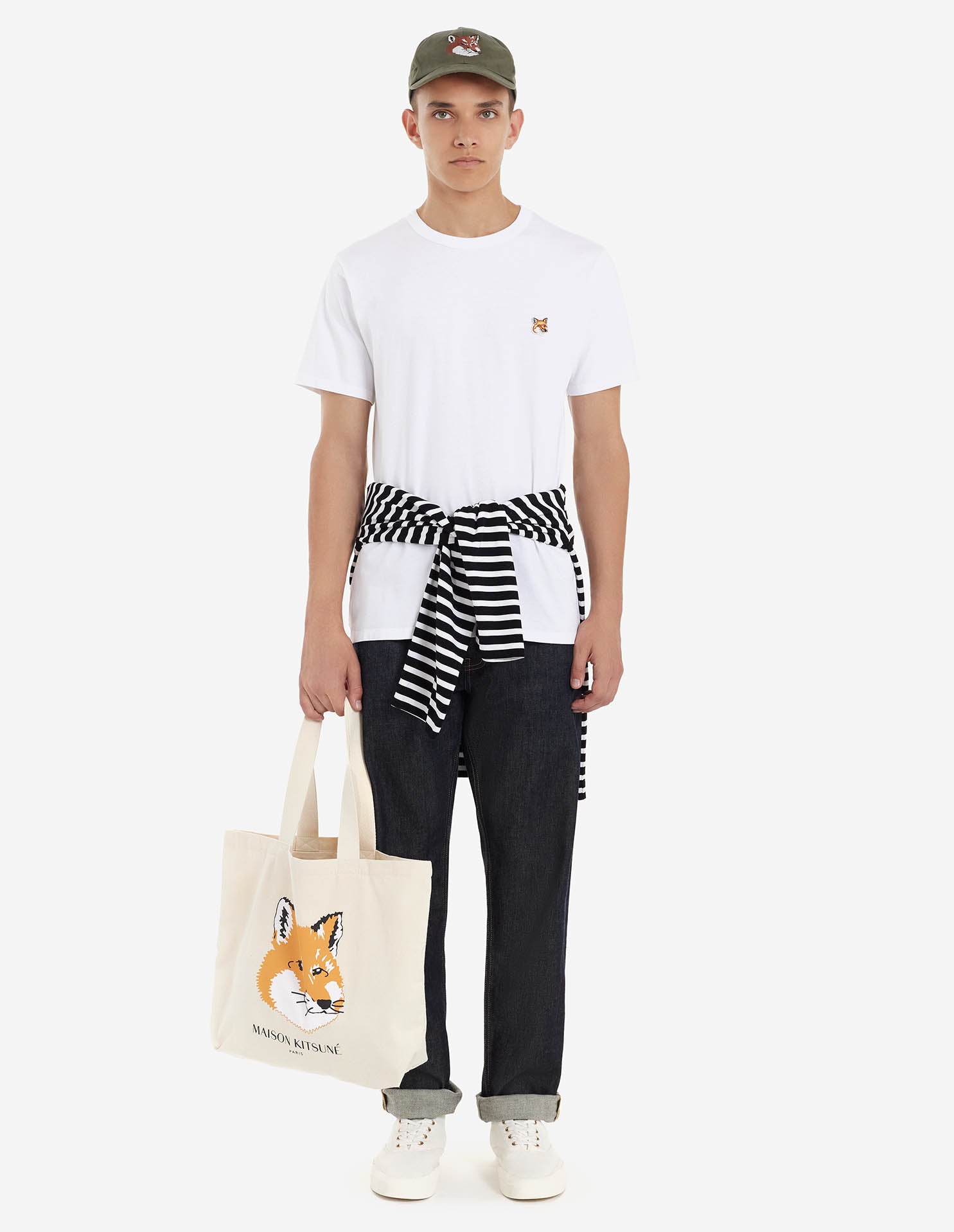 Mens | Fox Head Patch Short-Sleeve Classic Cotton Tee-Shirt | White