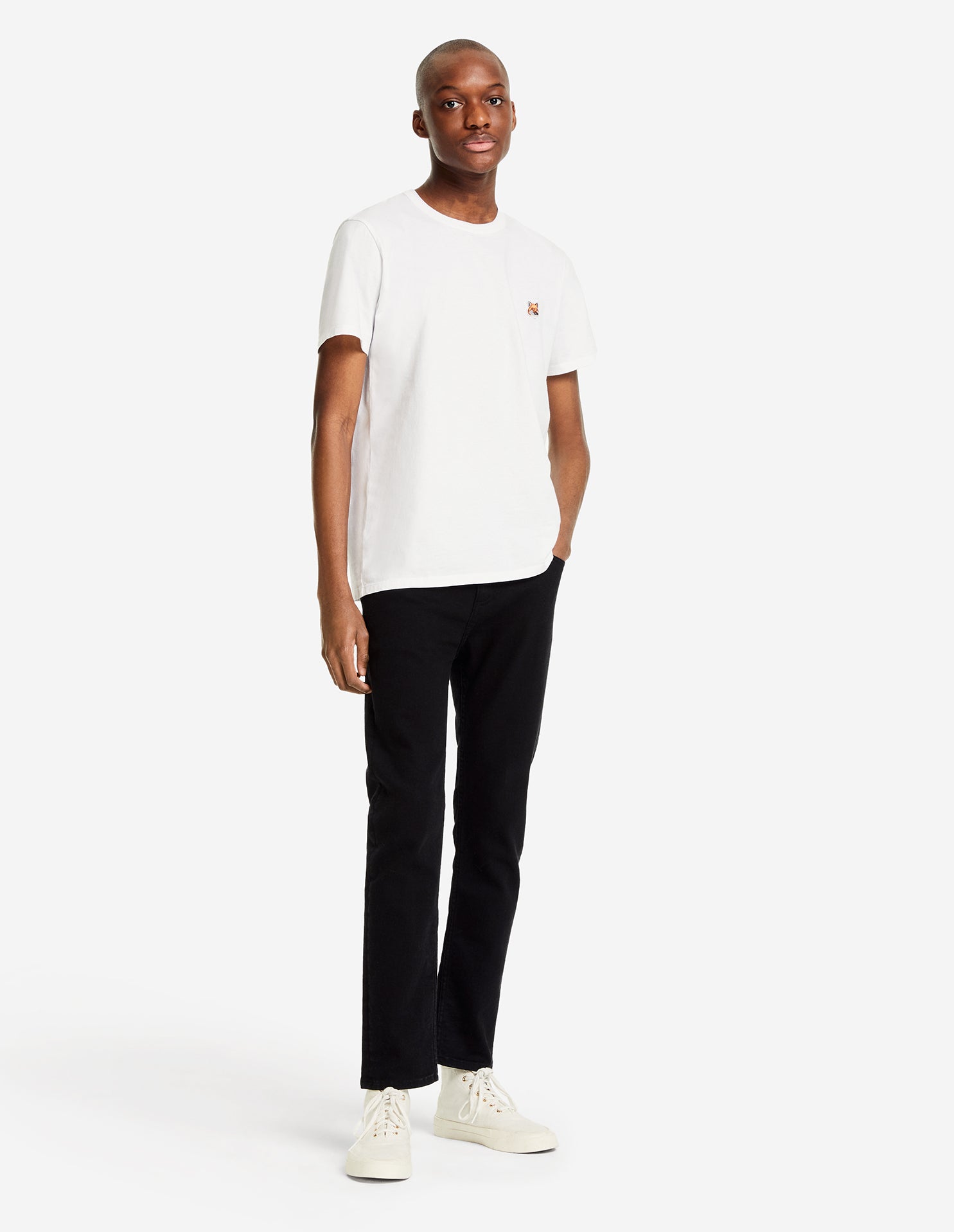 Mens | Fox Head Patch Short-Sleeve Classic Cotton Tee-Shirt | White