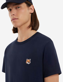 Mens | Fox Head Patch Short-Sleeve Classic Cotton Tee-Shirt | Navy