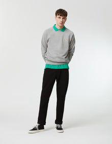 Mens | Iconic Fox Head Patch Classic Cotton Fleece Sweatshirt | Grey Melange