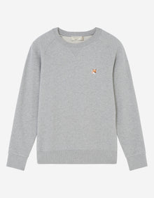 Mens | Iconic Fox Head Patch Classic Cotton Fleece Sweatshirt | Grey Melange