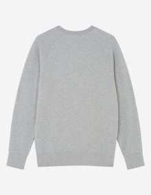 Mens | Iconic Fox Head Patch Classic Cotton Fleece Sweatshirt | Grey Melange