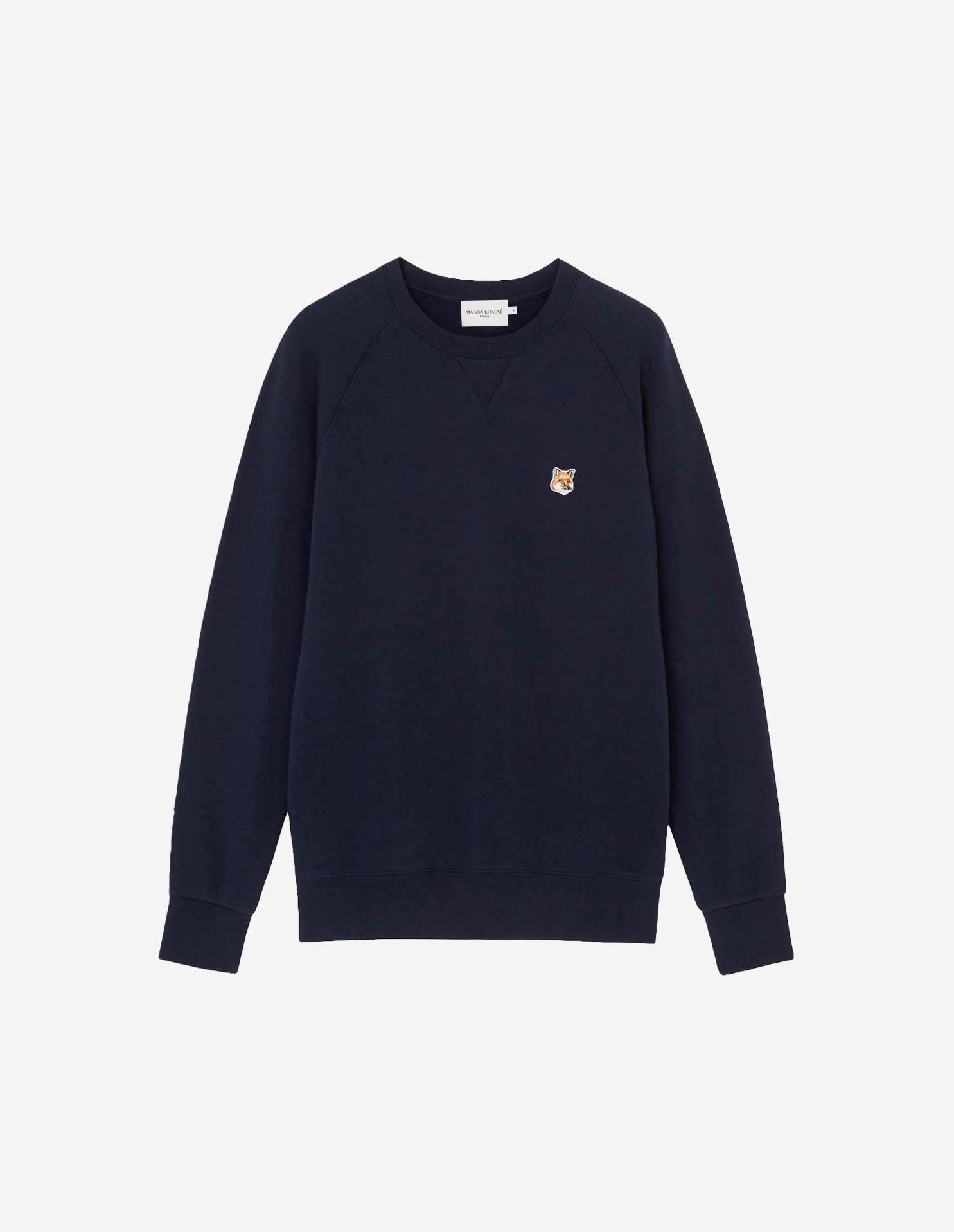 Mens | Iconic Fox Head Patch Classic Cotton Fleece Sweatshirt | Navy