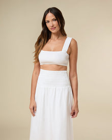 Smocked Crop Top | White