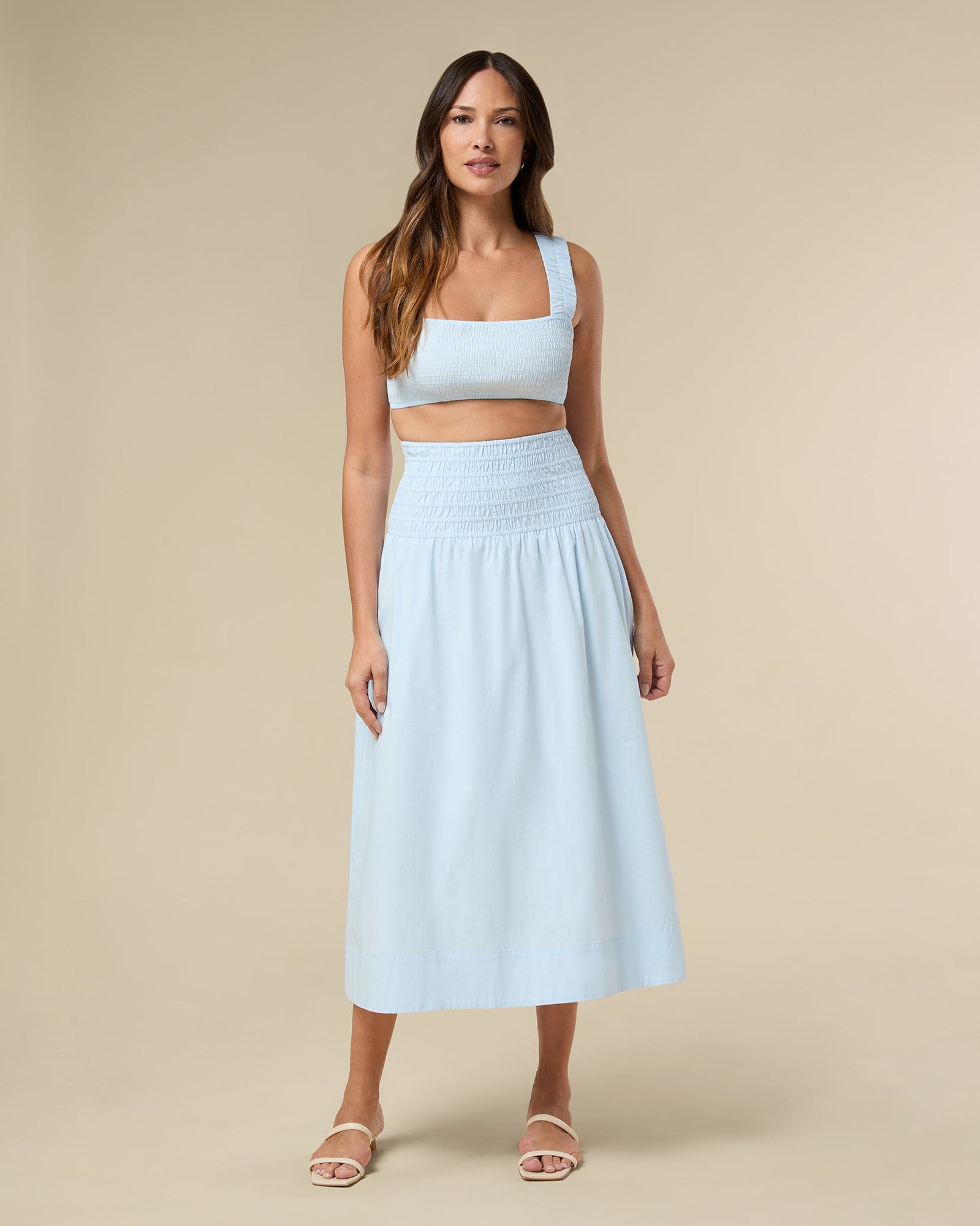 Smocked Midi Skirt | Ice Water